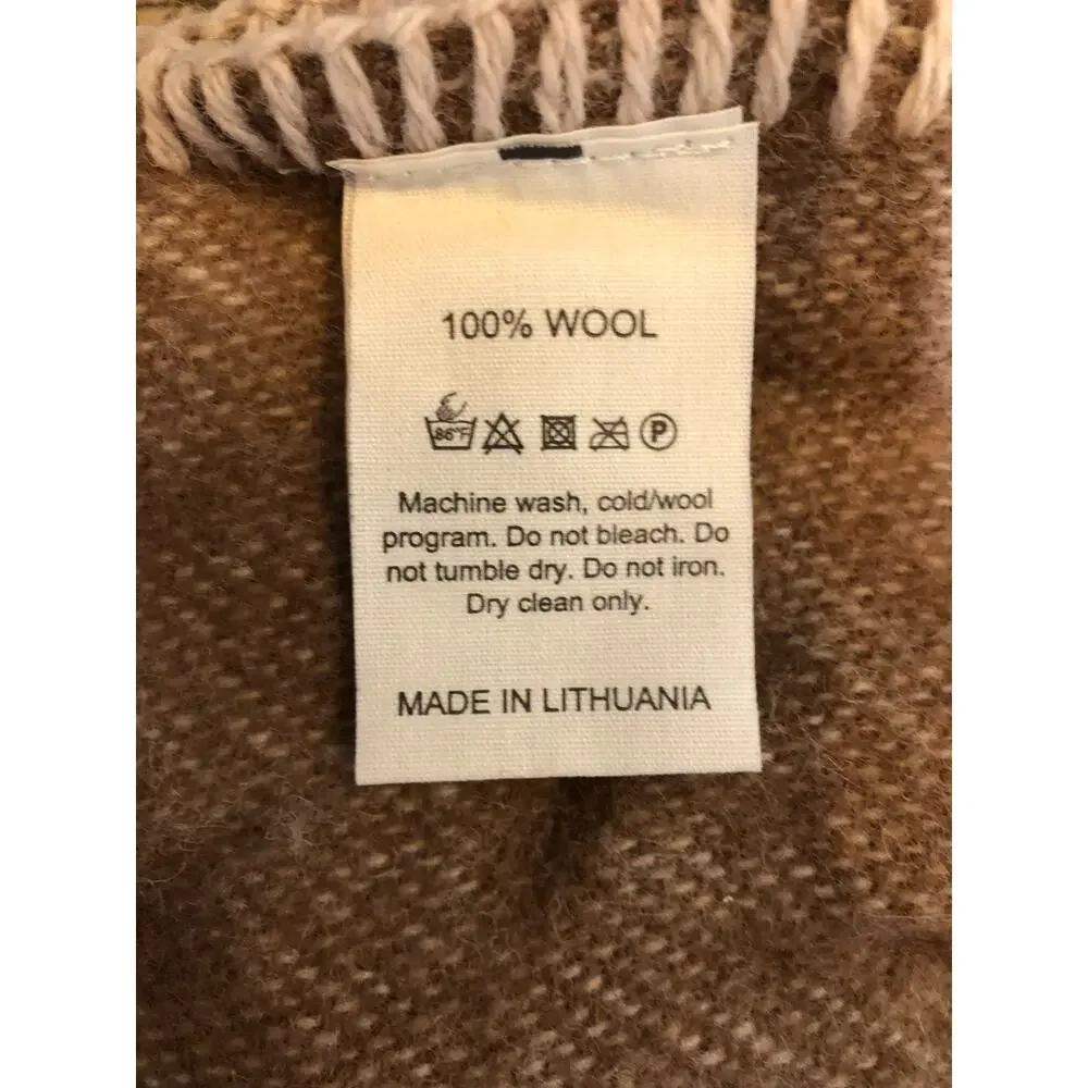 BARKER TEXTILES Luxury 100% New Zealand Wool Oversized Throw 51”x70